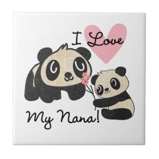 Azulejo De Cerâmica Pandas eu amo minha Nana