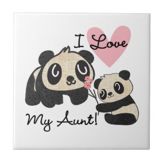 Azulejo De Cerâmica Pandas eu amo minha tia