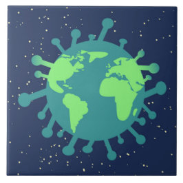 Azulejo De Cerâmica Pandemia Global (Partícula Vírus) (Infecção Viral)