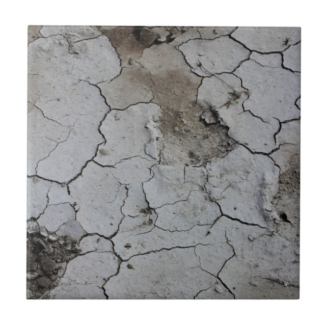 Azulejo De Cerâmica Panelas de Sal do Botswana Lama seca rachada (Frente)
