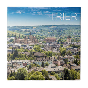 Azulejo De Cerâmica Panorama da Paisagem Urbana da Cidade de Trier Mos
