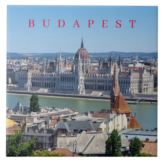 Azulejo de cerâmica panorâmica Budapeste (Frente)