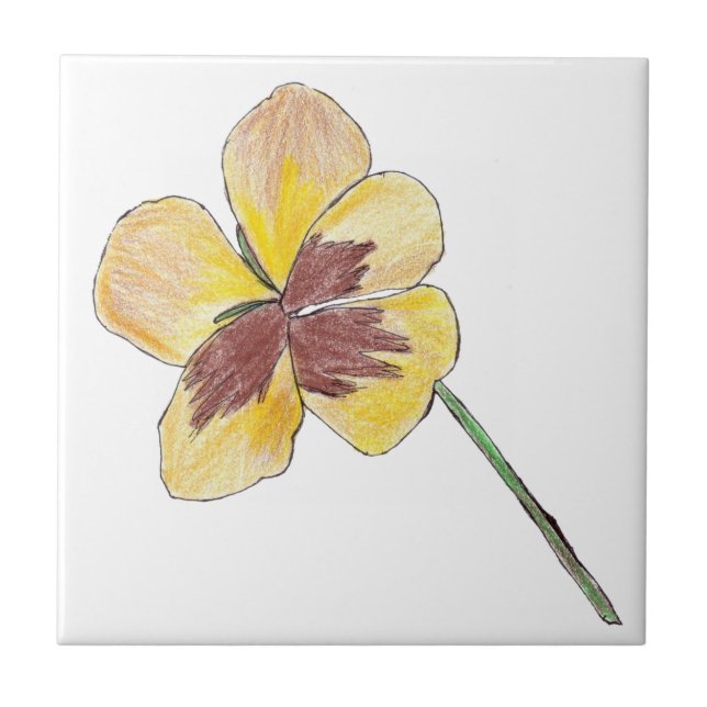 Azulejo De Cerâmica Pansy Amarelo (Frente)