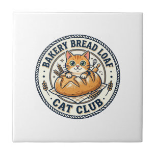 Azulejo De Cerâmica Pão de Padaria Gato Mãe Presente - Padaria B