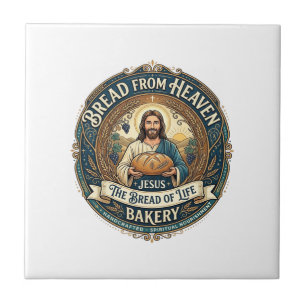 Azulejo De Cerâmica Pão Do Céu Jesus Pão Vida Padaria Cristã