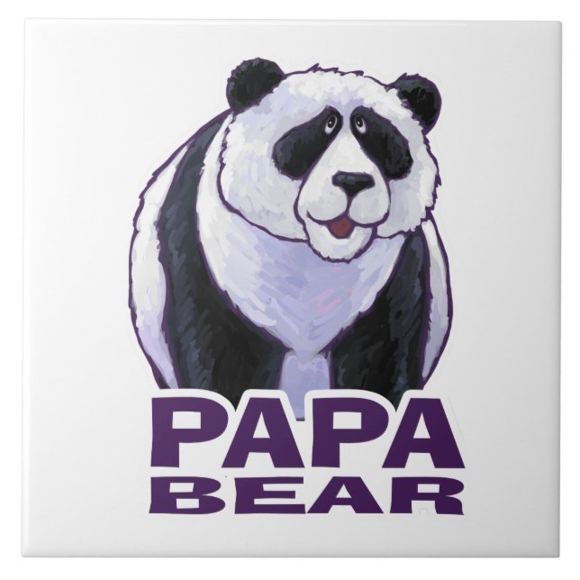 Azulejo De Cerâmica Papa Panda Bear (Frente)