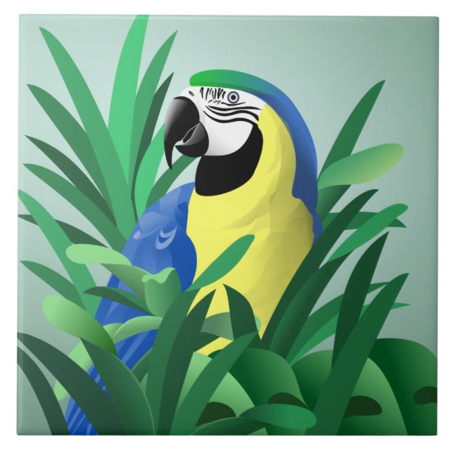 Azulejo De Cerâmica Papagaio (Frente)