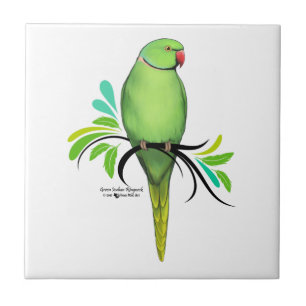 Azulejo De Cerâmica Papagaio-do-pescoço-verde-indiano