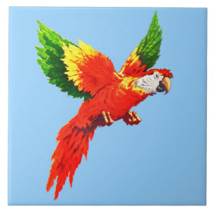 Azulejo De Cerâmica papagaio voador