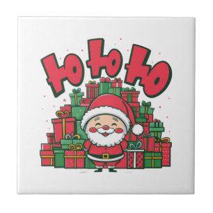 Azulejo De Cerâmica Papai Noel Desenho Animado Alegre Natal