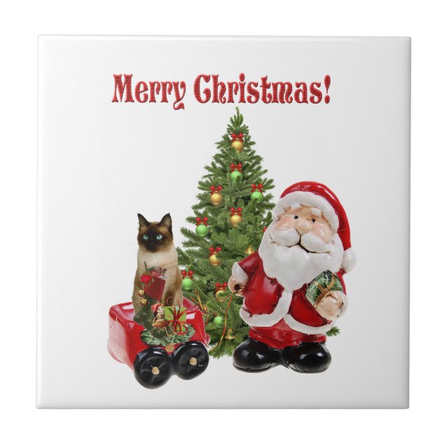 Azulejo De Cerâmica Papai Noel Natal Fofo (Frente)