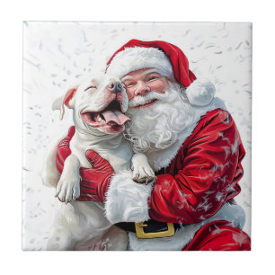 Azulejo De Cerâmica Papai Noel & Pitbull