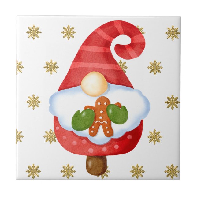 Azulejo De Cerâmica Papais noeis Gnomo (Frente)