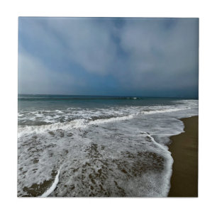 Azulejo De Cerâmica Papais noeis Monica Beach no outono.