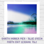 Azulejo De Cerâmica Papais noeis Monica Pier - Blue Green Photo Edit<br><div class="desc">Edição de fotos colorida e engraçada de uma foto que tiramos em abril de 2010. São os Papais noeis Monica Pier em Los Angeles. Sinta-se à vontade para personalizar completamente este produto de acordo com as suas necessidades. Altere de paisagem para retrato (ou de layout horizontal para vertical) ou o...</div>