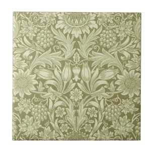 Azulejo De Cerâmica Papel de Parede Girassol de William Morris Vintage