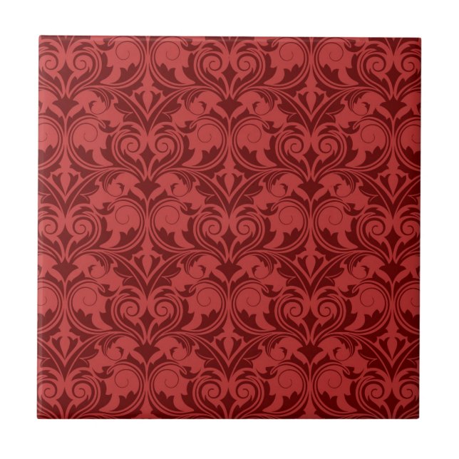 Azulejo De Cerâmica Papel de parede vermelho (Frente)