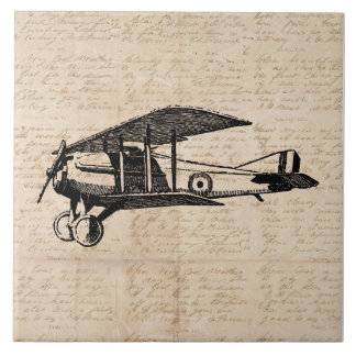 Azulejo De Cerâmica Papel de script clássico para aviões antigos