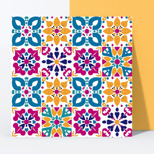 Azulejo De Cerâmica Papel Picado Multicolor mexicano