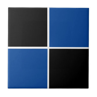 Azulejo De Cerâmica Papel quadrado legal preto e azul, forma quadrada,