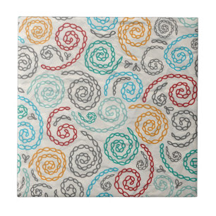 Azulejo De Cerâmica Papel rumpled rico do bordado