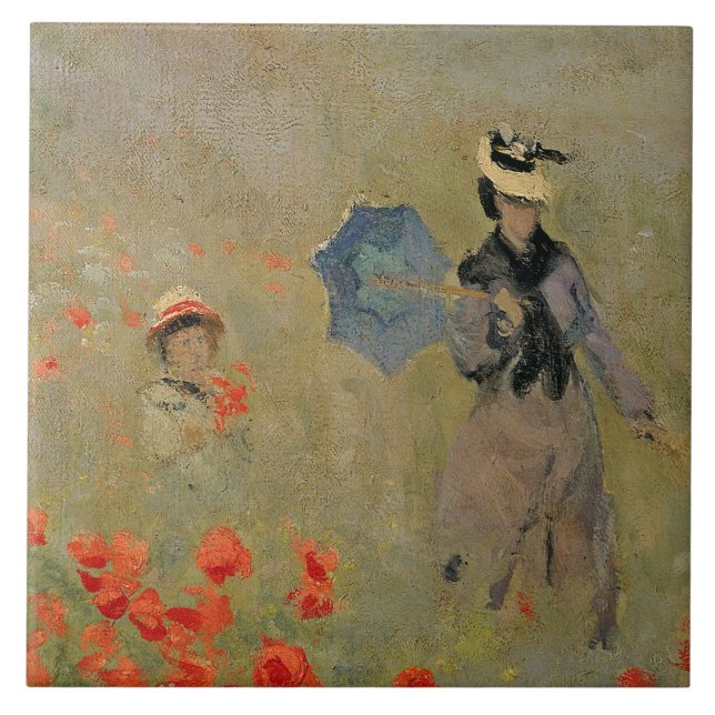 Azulejo De Cerâmica Papoilas selvagens de Claude Monet |, perto de (Frente)