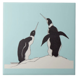 Azulejo De Cerâmica par de pinguins
