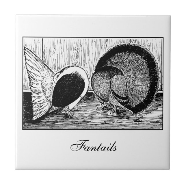 Azulejo De Cerâmica Par Fantail (Frente)