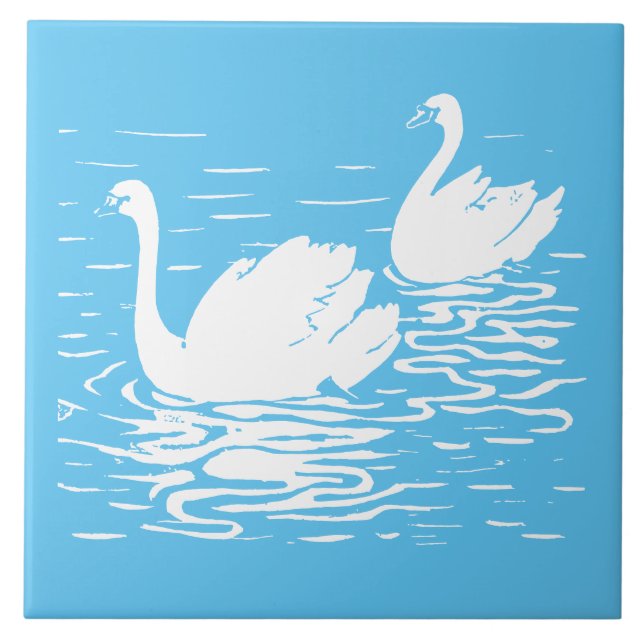 Azulejo De Cerâmica Par Swan (Frente)