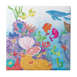 Azulejo De Cerâmica Para baixo no oceano