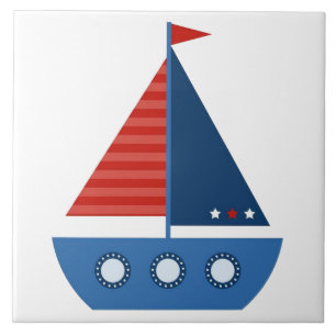 Azulejo de Cerâmica para Banheiro - Barco à Vela