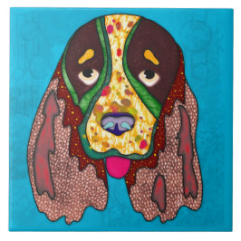 Azulejo de cerâmica para cães feio Springer Spanie