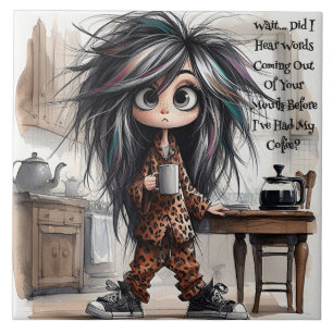 Azulejo De Cerâmica Para Esperar Pelo Café Quirky