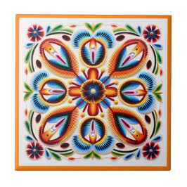 Azulejo de cerâmica para flores de huichol mexican