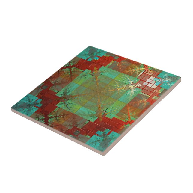 Azulejo de cerâmica para fusão cromática vermelha  (Lateral)