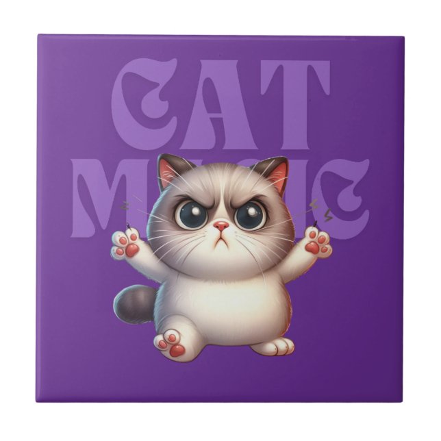 Azulejo de cerâmica para gatos magos (Frente)