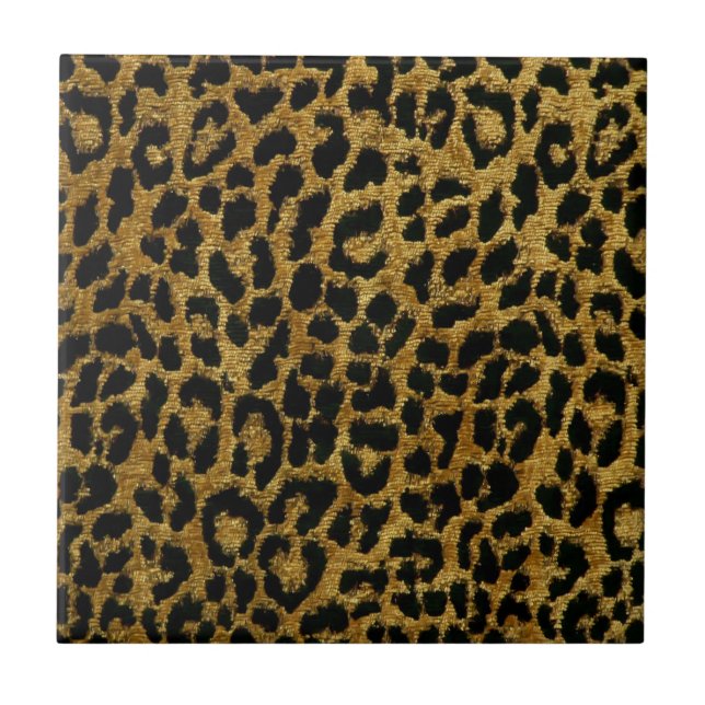 Azulejo de cerâmica para impressão Preto-Leopardo  (Frente)