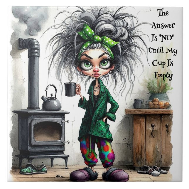 Azulejo de cerâmica para Lady Vazio Cup (Frente)