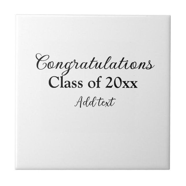 Azulejo De Cerâmica Parabéns de graduação simples, adicionar classes m (Frente)