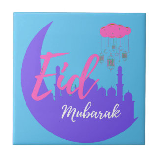 Azulejo De Cerâmica Parabéns sobre Eid Mubarak
