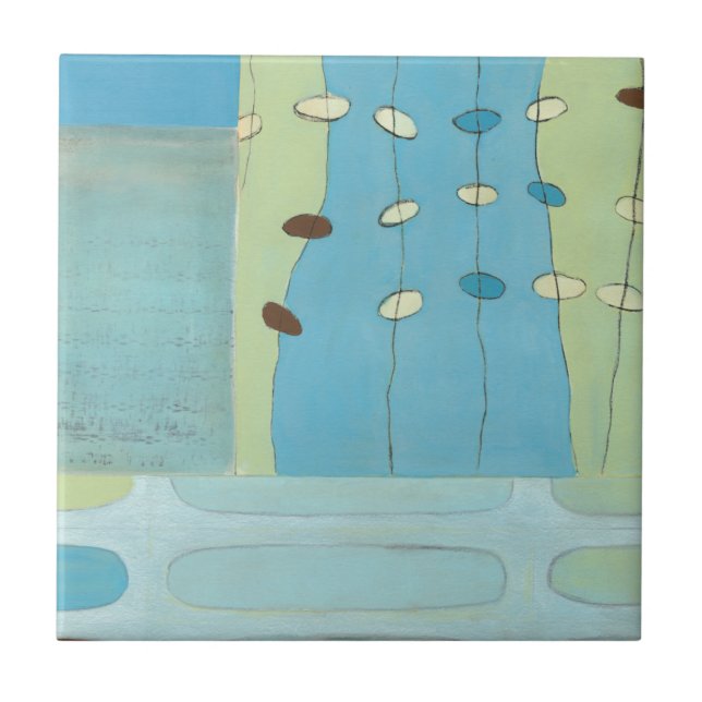 Azulejo De Cerâmica Parada abstrato Azul do Ovo (Frente)