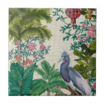 Azulejo De Cerâmica Paradise Chinoiserie<br><div class="desc">Paradis Chinoiserie I por Naomi McCavitt. Pássaros coloridos,  verde e flores se juntam para criar uma vibrante e tropical cena. | 106715Z</div>