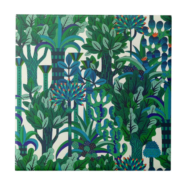 Azulejo De Cerâmica Paraíso Botânico (Frente)