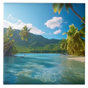 Azulejo De Cerâmica Paraíso da Ilha da Costa Rica