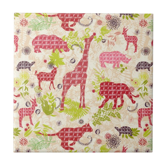 Azulejo De Cerâmica Paraíso da selva (Frente)