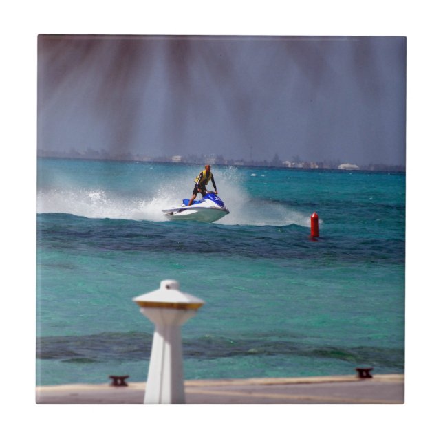 Azulejo De Cerâmica Paraíso de Jet Ski (Frente)