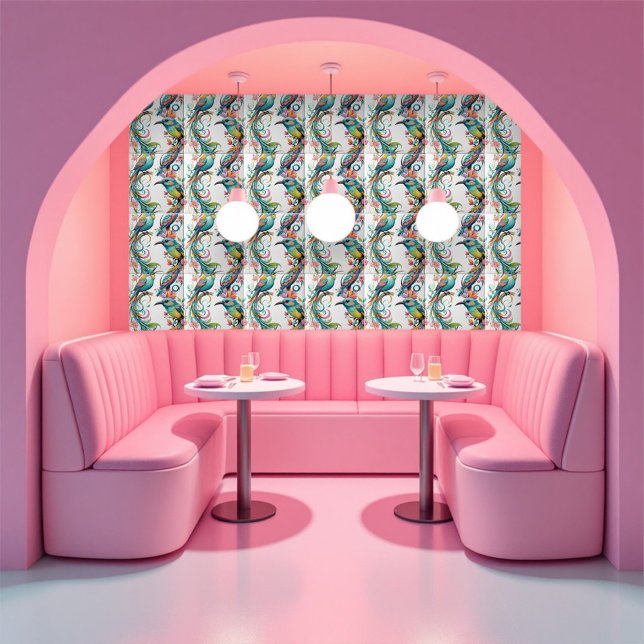 Azulejo De Cerâmica pardal e floral (Criador carregado)