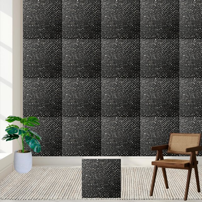 Azulejo De Cerâmica Parede Branca de Partículas Brancas Sujas Modernas (Modern Dirty Black White Particle Floor Wall Ceramic Tile)