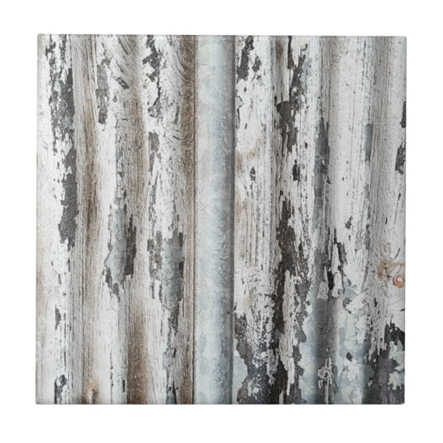 Azulejo De Cerâmica Parede de de metal ondulado com pintura antiga (Frente)