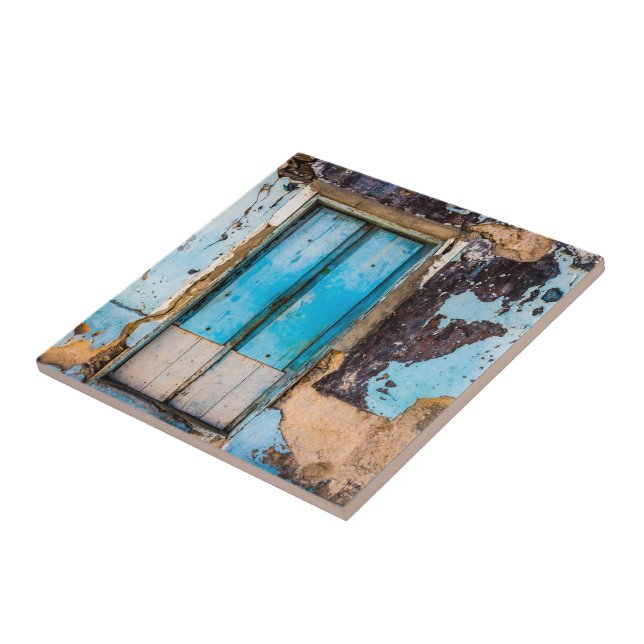 Azulejo De Cerâmica Parede e porta azuis (Lateral)